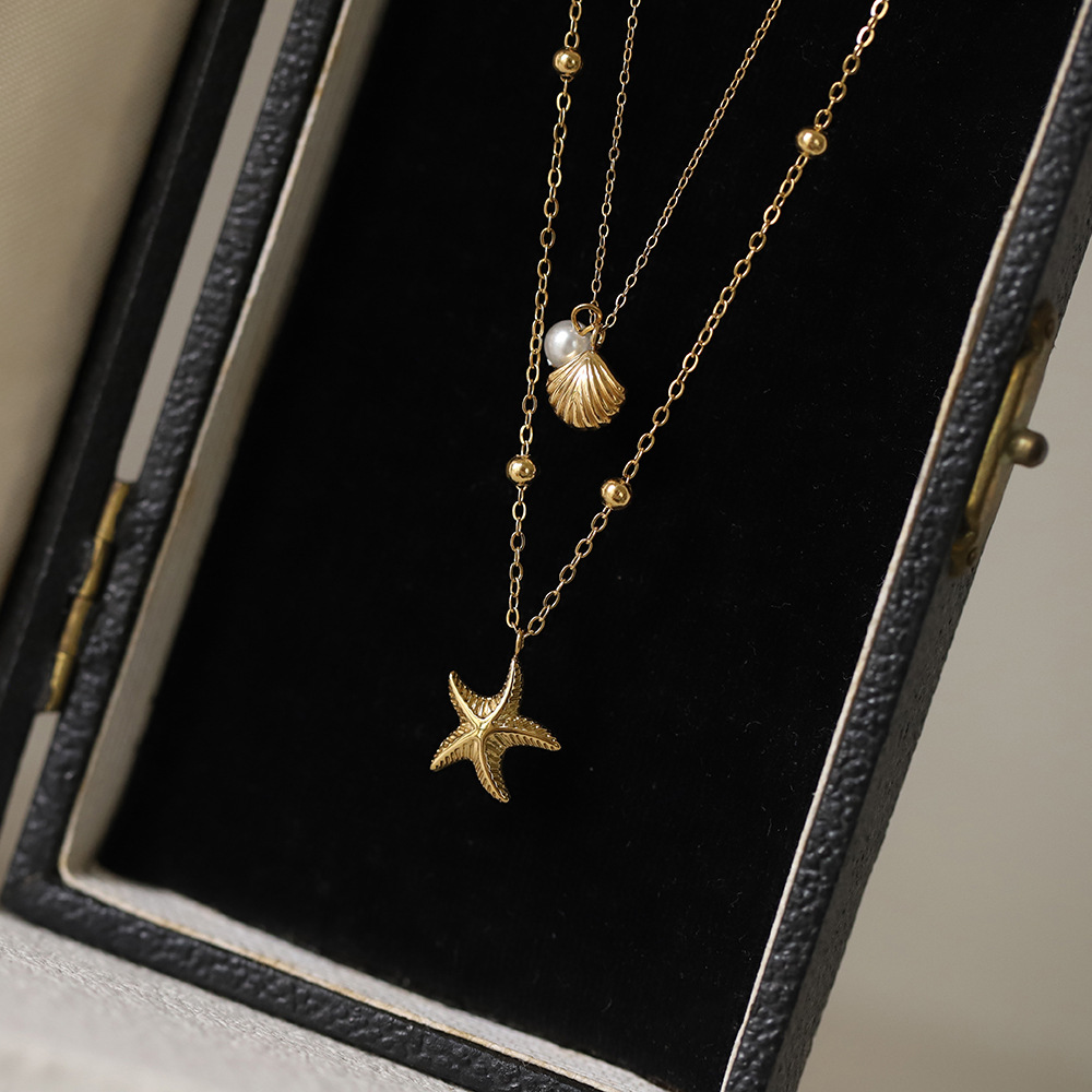 Ethnic Fashion Trend - Fashion Starfish Imitation Shell Pendant Necklace