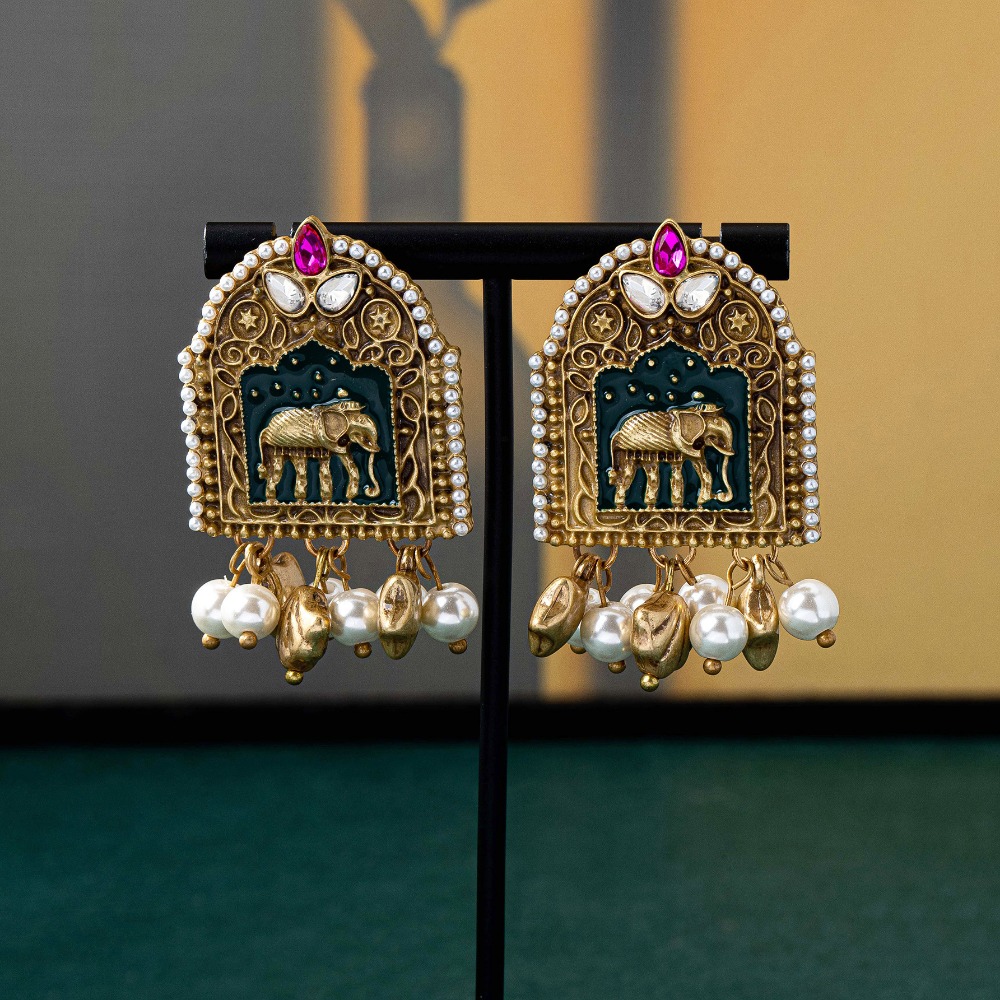 Ethnic Indian Fashion - Vintage Bohemian Indian Ethnic Earrings -