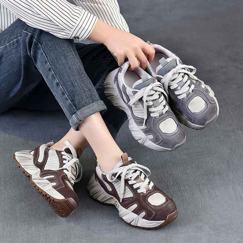 4.5cm Air Mesh Suede Genuine L - Ethnic Fashion For Women บทวิจารณ์และราคา