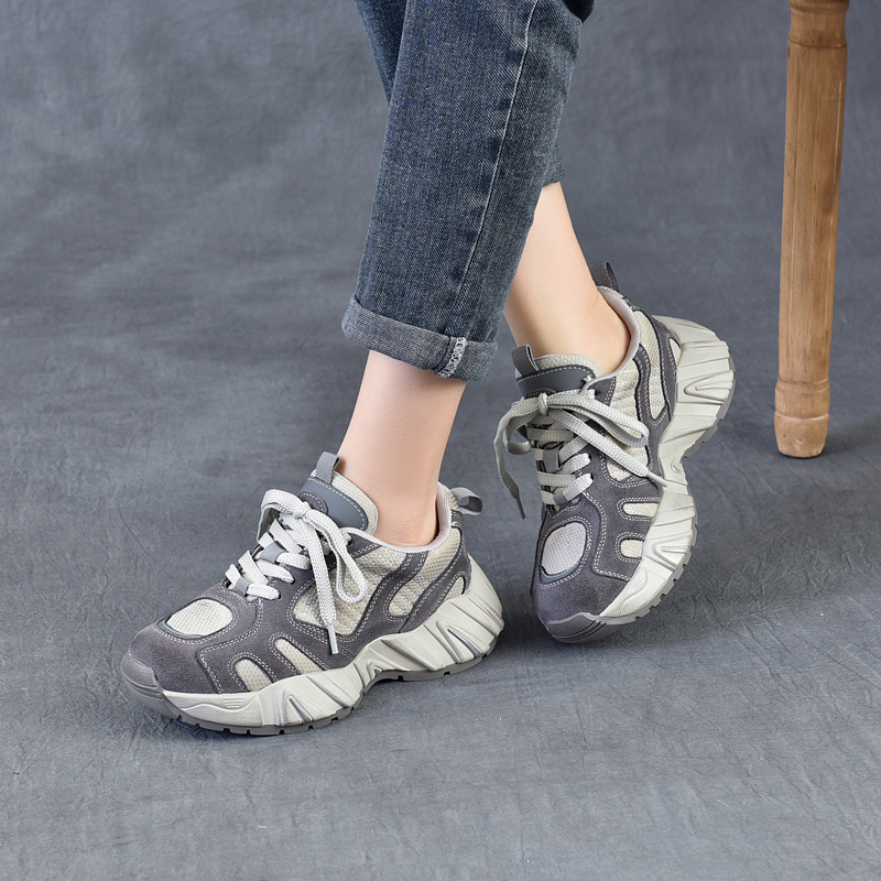 4.5cm Air Mesh Suede Genuine L - Ethnic Fashion For Women บทวิจารณ์และราคา