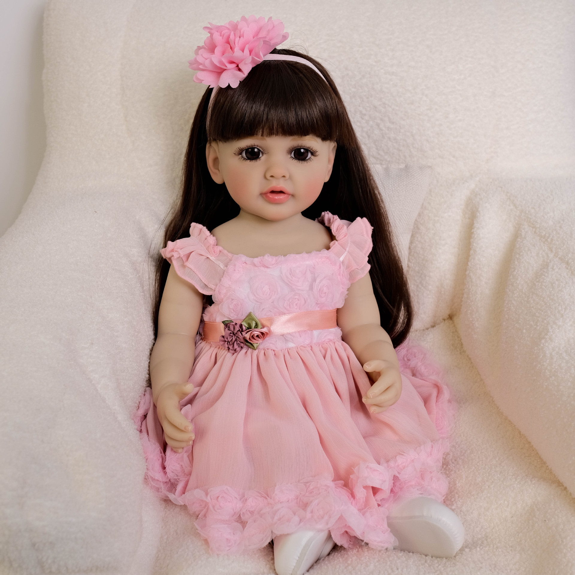 Cute 55 cm Long Hair Pink Girl - Kids Ethnic Fashion บทวิจารณ์และราคา