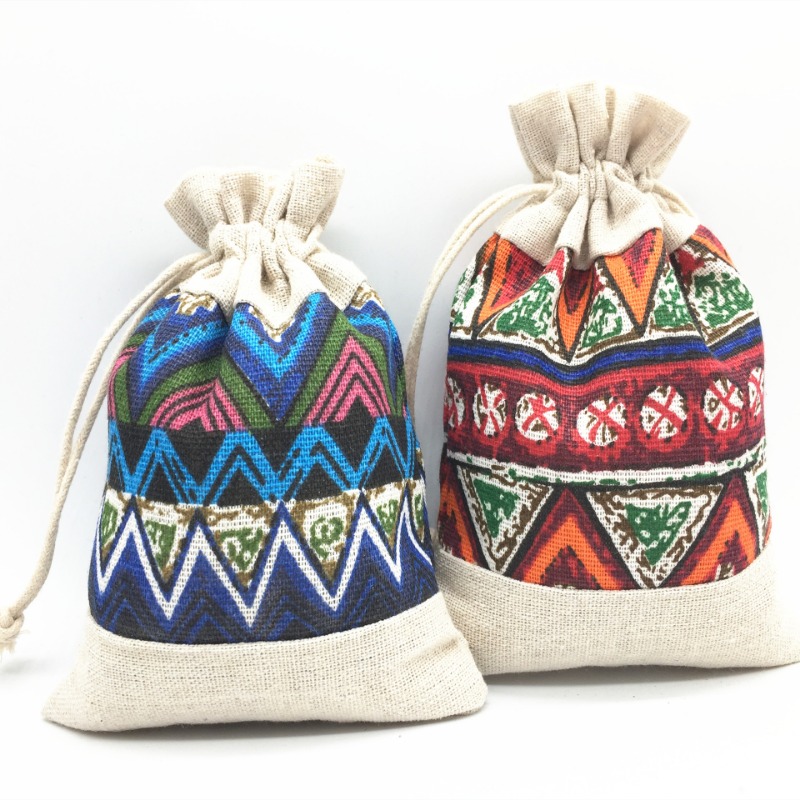 Ethnic Style Drawstring Bag Je - Ethnic Fabric บทวิจารณ์และราคา