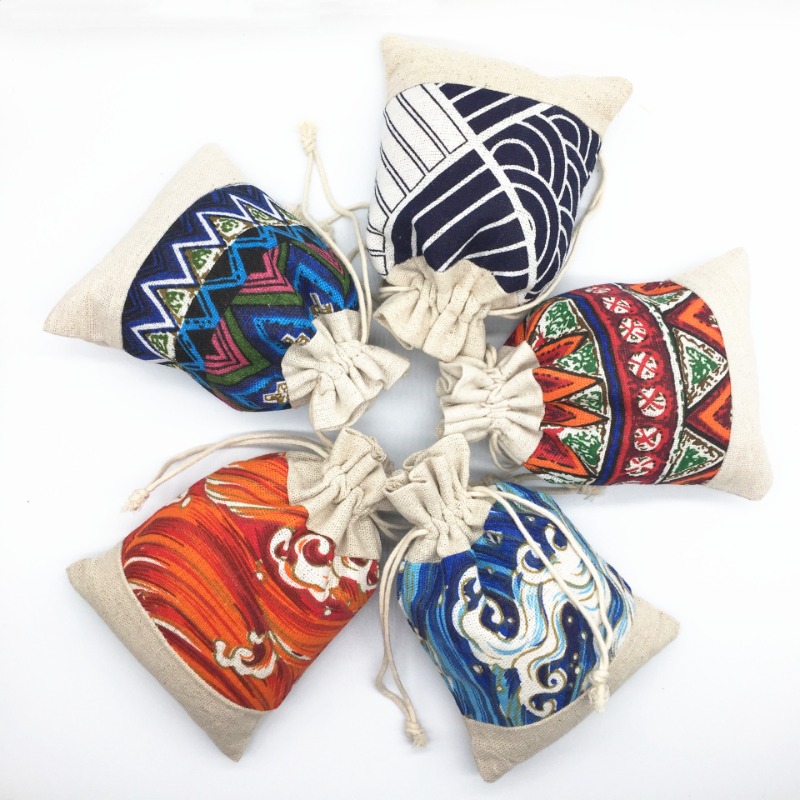 Ethnic Style Drawstring Bag Je - Ethnic Fabric บทวิจารณ์และราคา