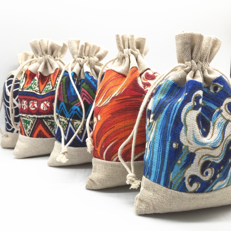 Ethnic Style Drawstring Bag Je - Ethnic Fabric บทวิจารณ์และราคา