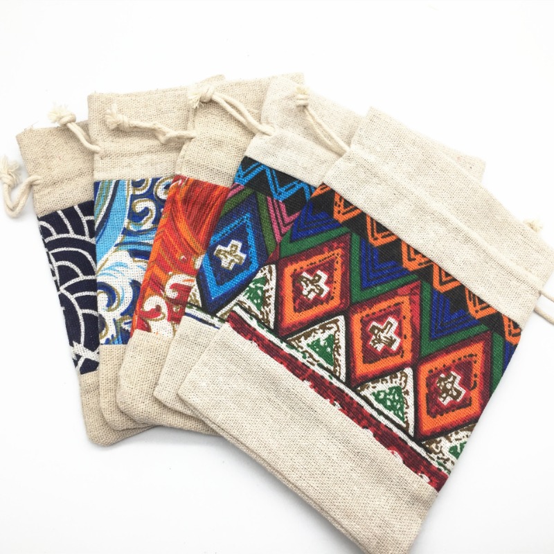 Ethnic Style Drawstring Bag Je - Ethnic Fabric บทวิจารณ์และราคา