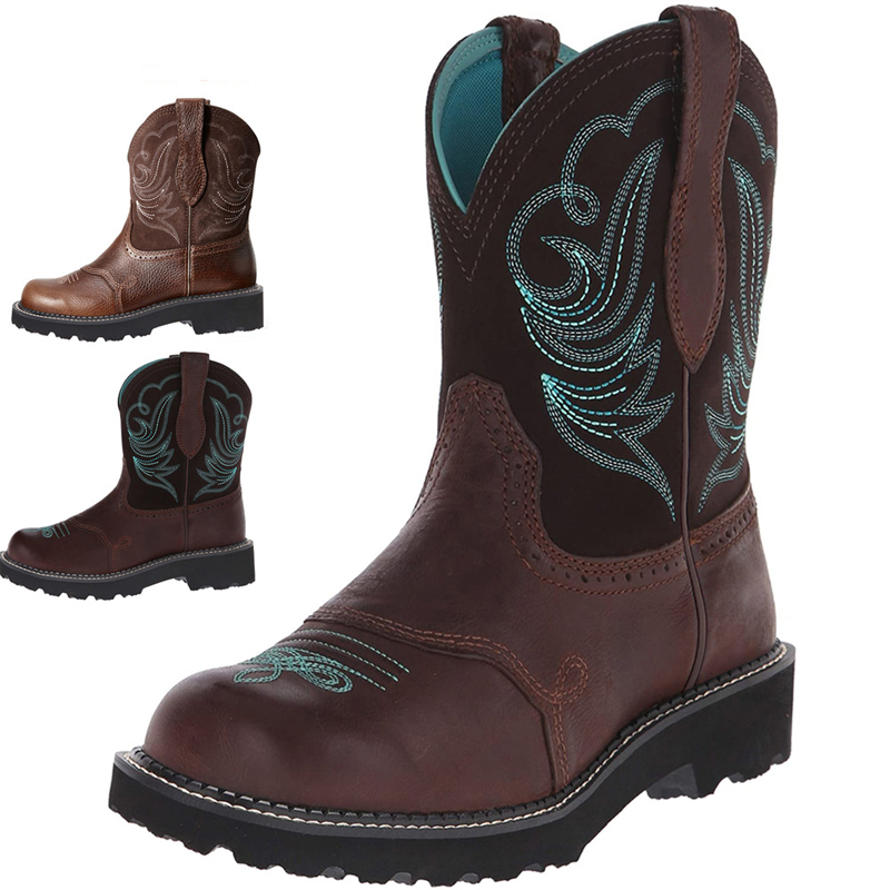 Embroidered Cowboy Boots For M - Ethnic Fabric บทวิจารณ์และราคา