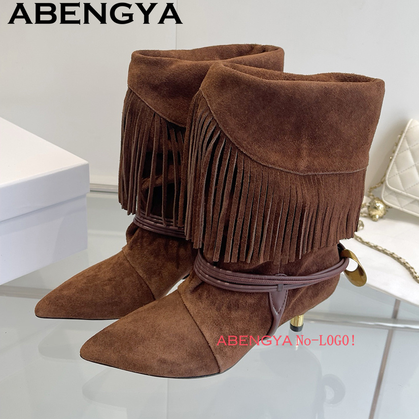 Suede Leather Edge Tassel Desi - Ethnic Fashion Week บทวิจารณ์และราคา