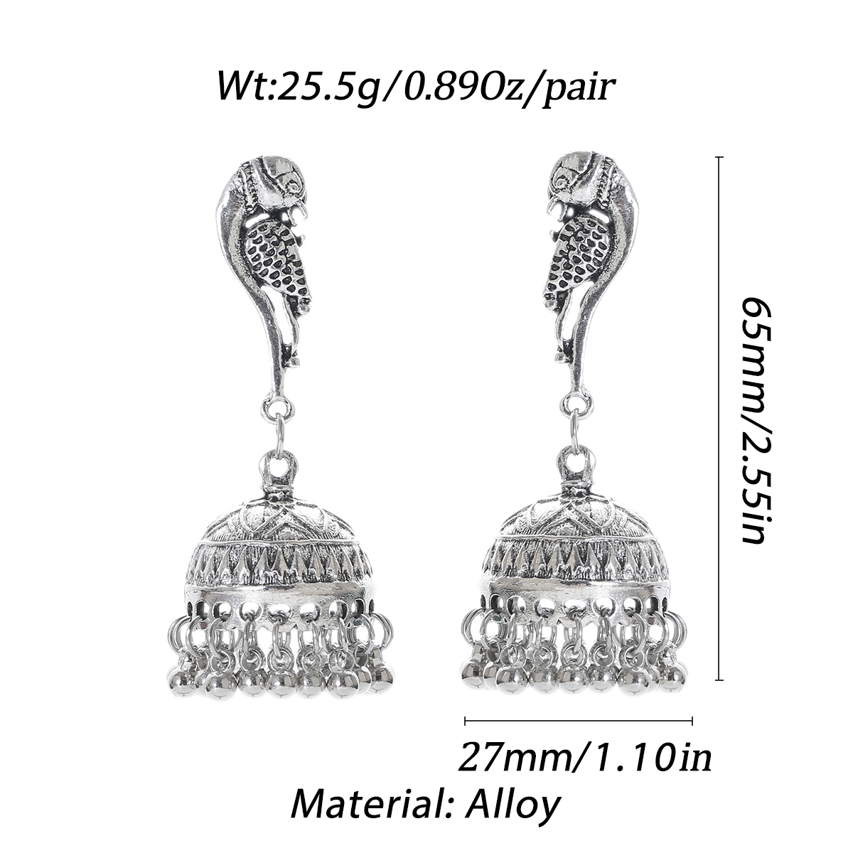 Ethnic Silver Color Peacock Be - Ethnic Indian Fashion บทวิจารณ์และราคา