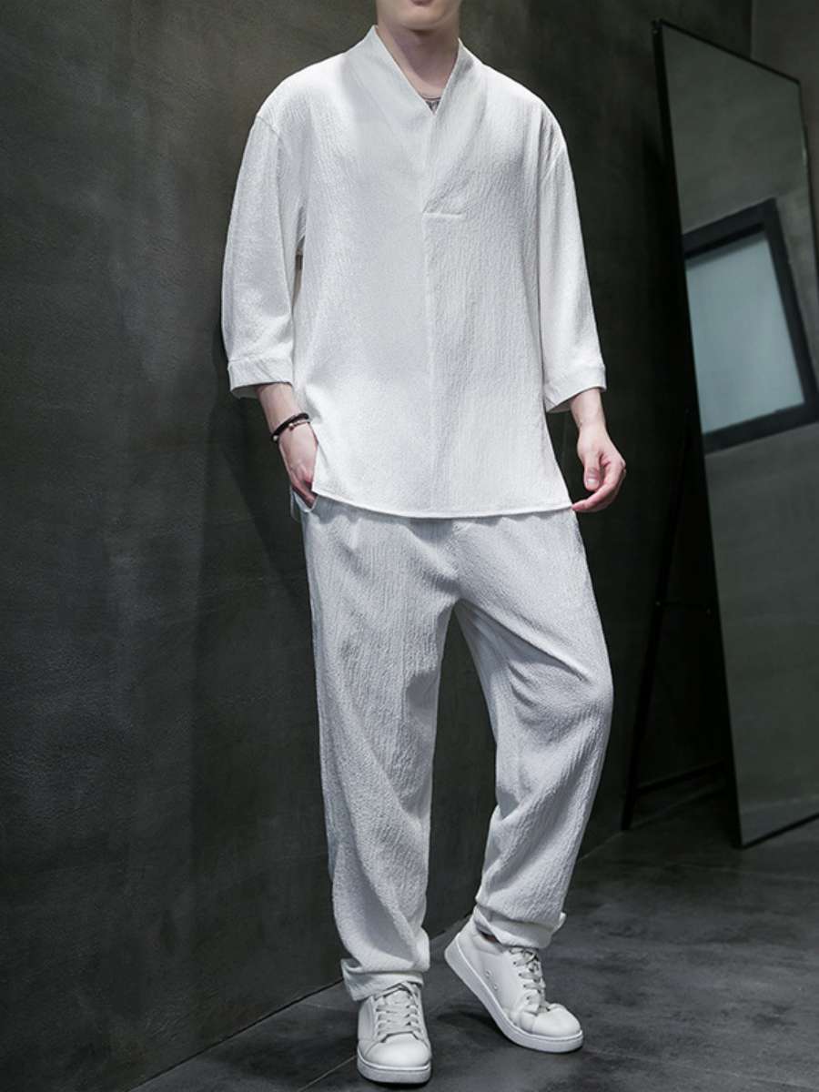 New Men's Cotton Linen Short S - Ethnic Style บทวิจารณ์และราคา