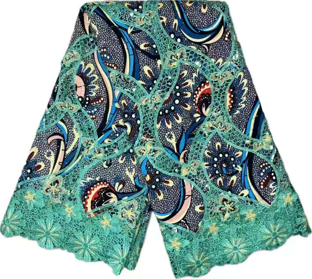 African Heavy Wax Lace Fabric  - African Ankara Print บทวิจารณ์และราคา