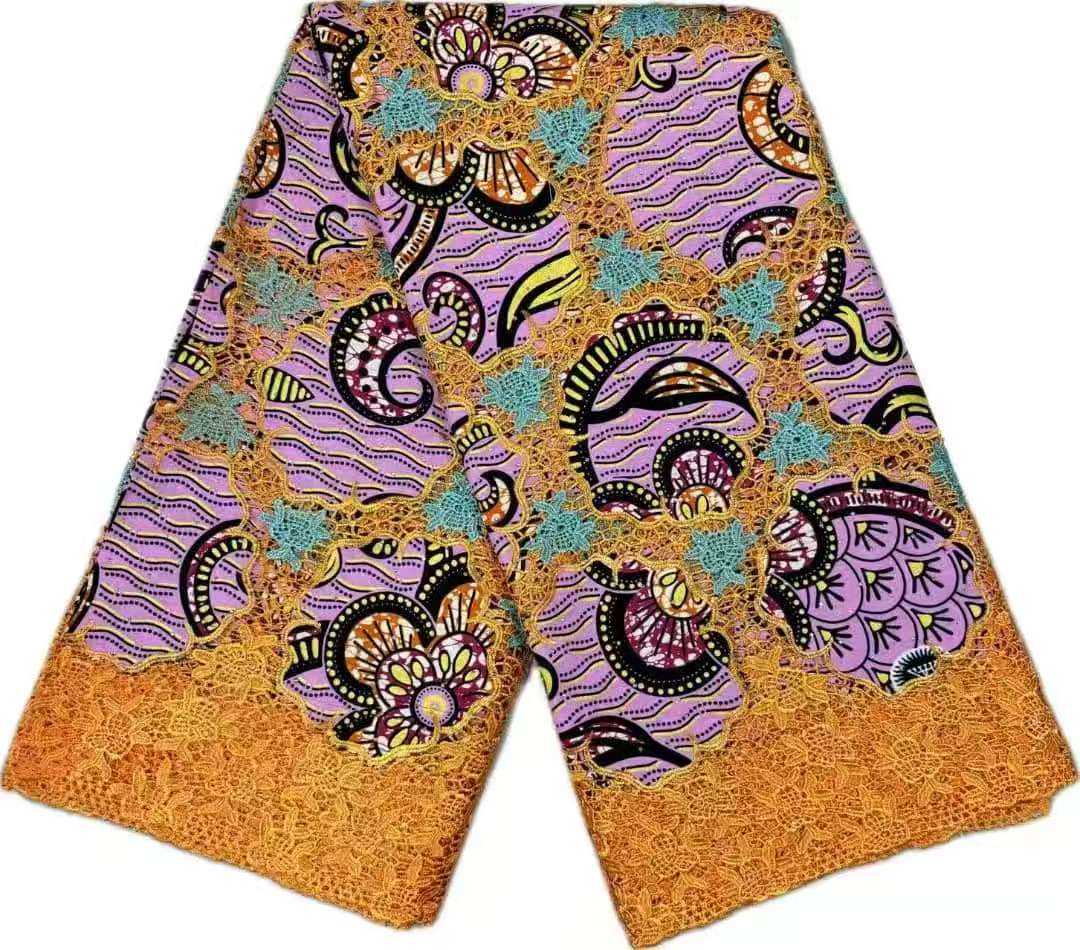 African Heavy Wax Lace Fabric  - African Ankara Print บทวิจารณ์และราคา