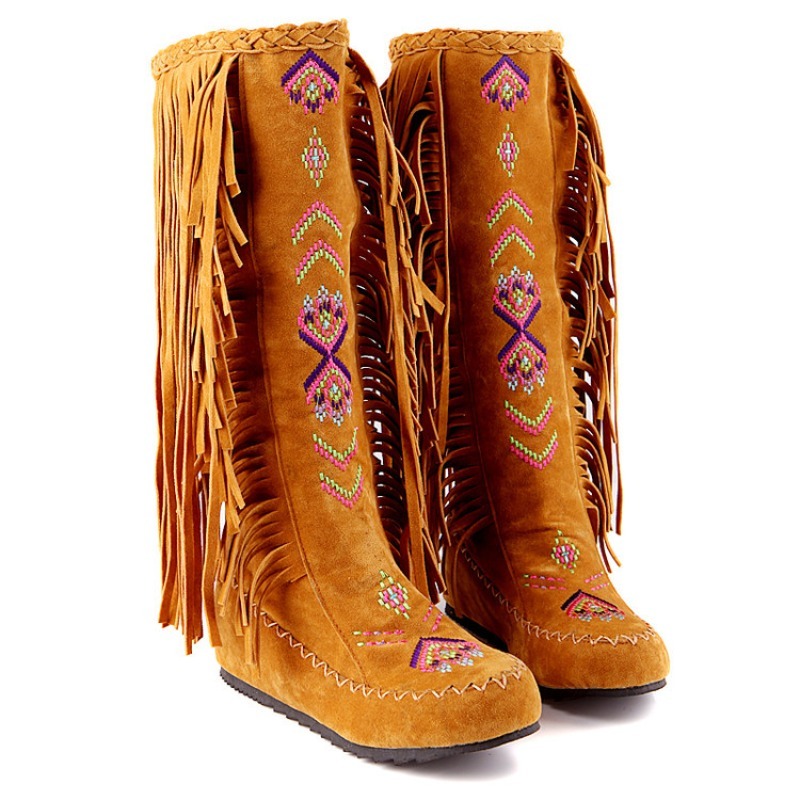 Tassel Boots Handmade Embroide - Ethnic Fashion For Women บทวิจารณ์และราคา