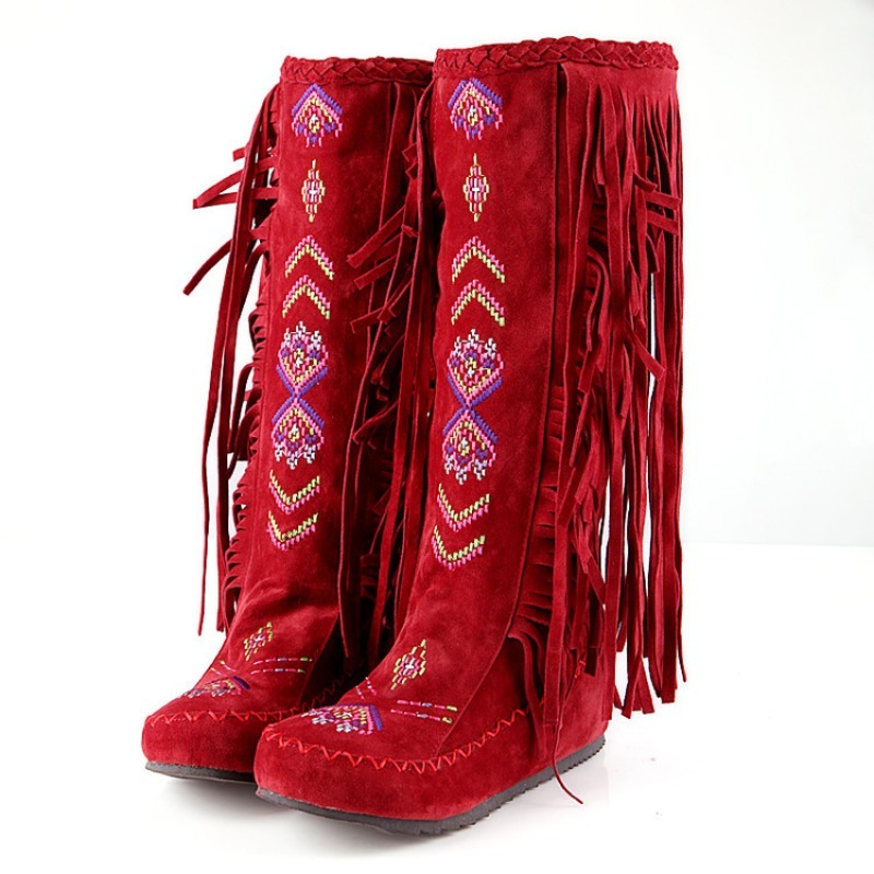 Tassel Boots Handmade Embroide - Ethnic Fashion For Women บทวิจารณ์และราคา