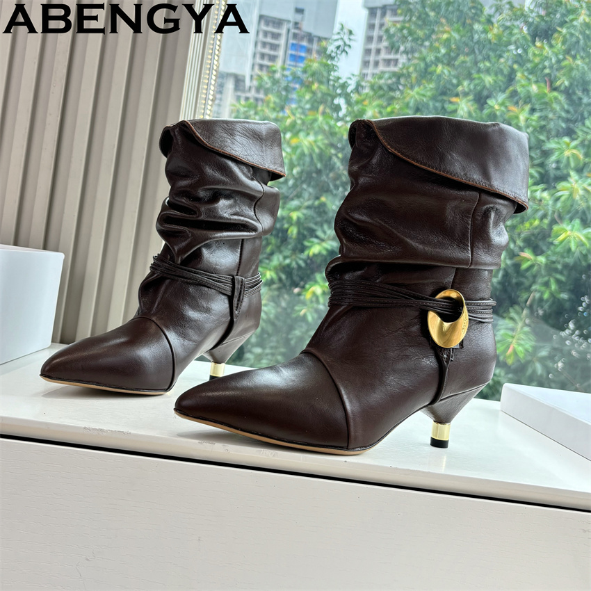 Pointy Toe Kitten Heels Ankle  - Ethnic Fashion Week บทวิจารณ์และราคา