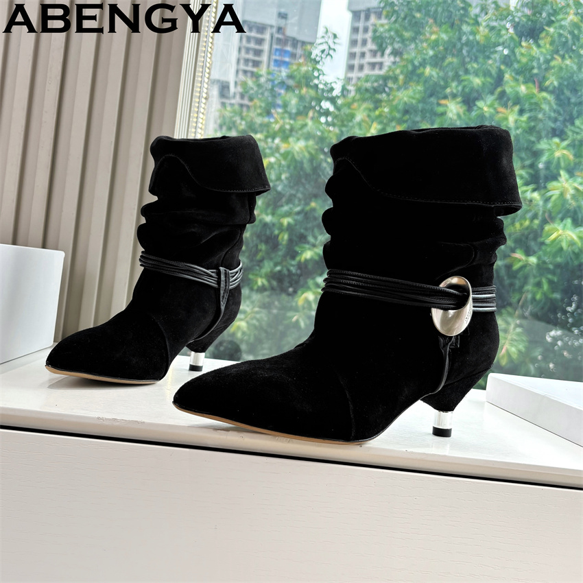 Pointy Toe Kitten Heels Ankle  - Ethnic Fashion Week บทวิจารณ์และราคา