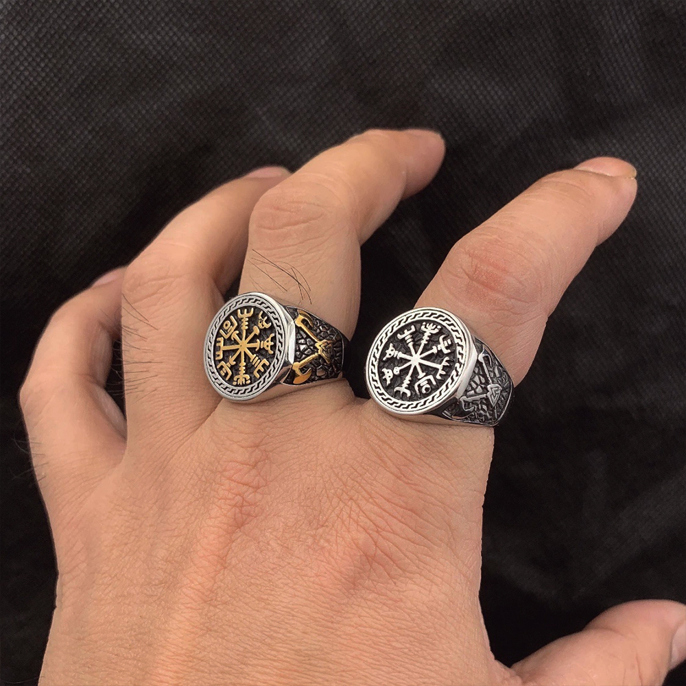Vintage Viking Men Rings Stain - Ethnic Fashion Men บทวิจารณ์และราคา