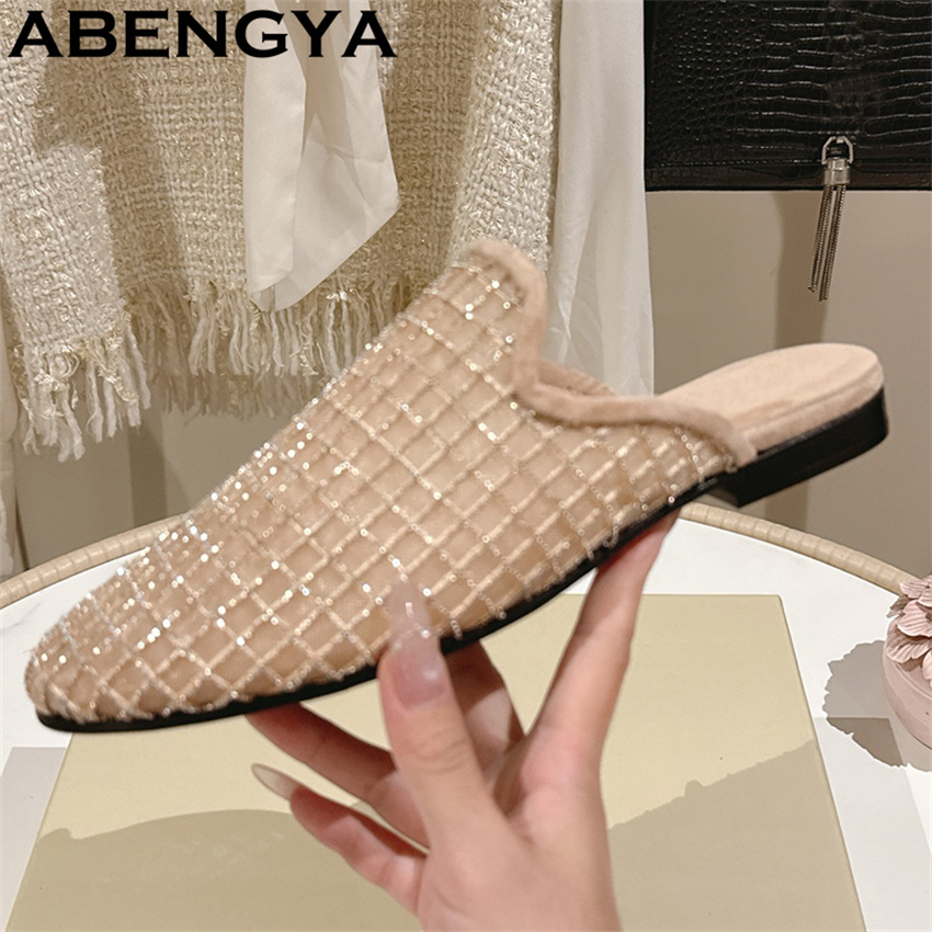 Shiny Lace Mesh Round Toe Flat - Ethnic Fashion For Women บทวิจารณ์และราคา