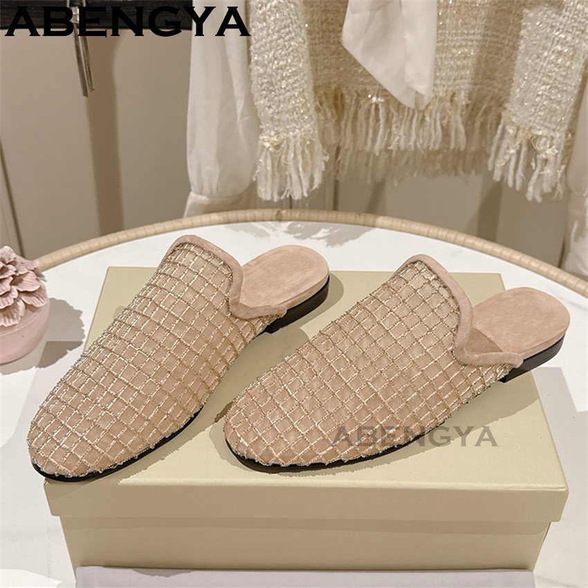 Shiny Lace Mesh Round Toe Flat - Ethnic Fashion For Women บทวิจารณ์และราคา