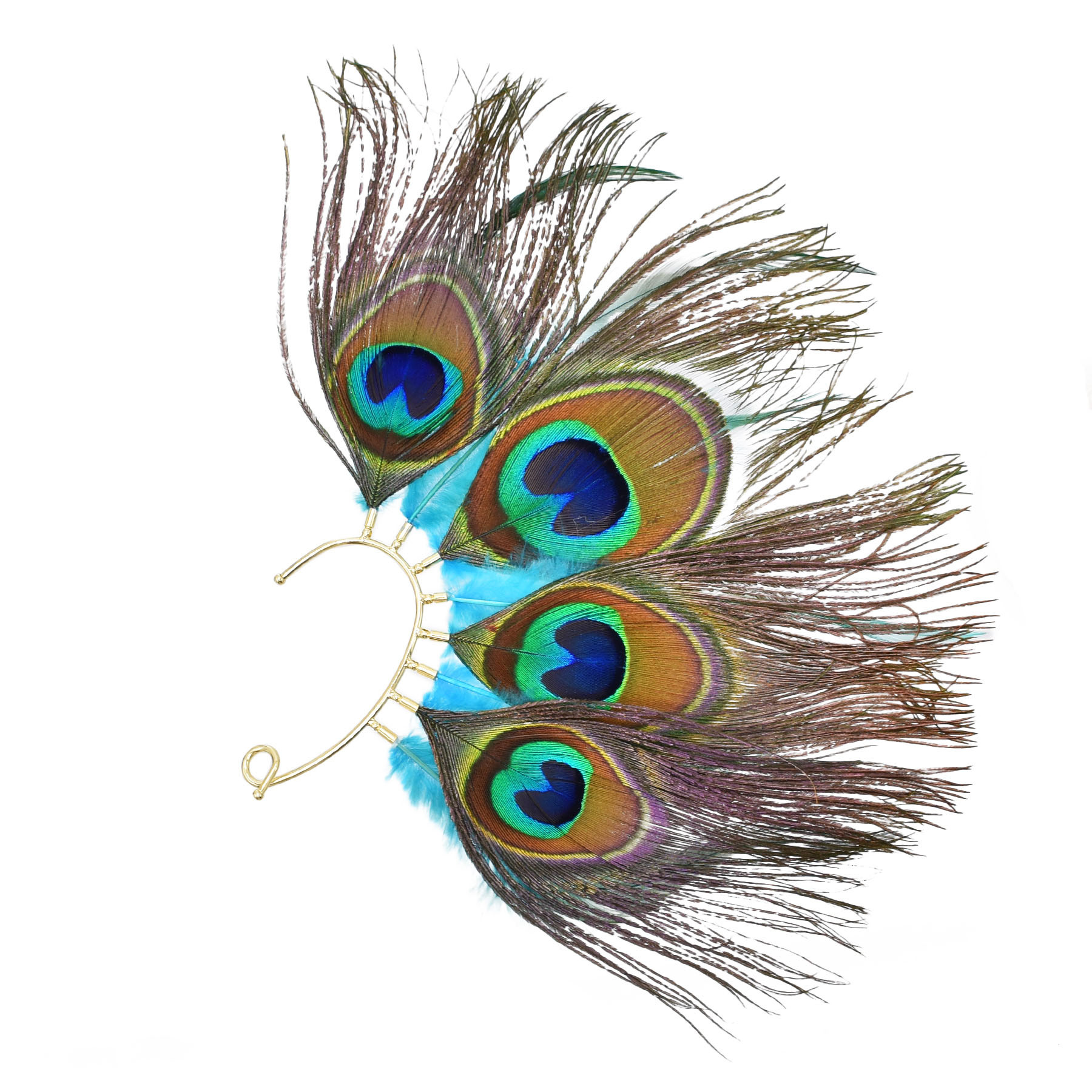 Peacock Feathers Women Ear Cuf - Ethnic Indian Fashion บทวิจารณ์และราคา