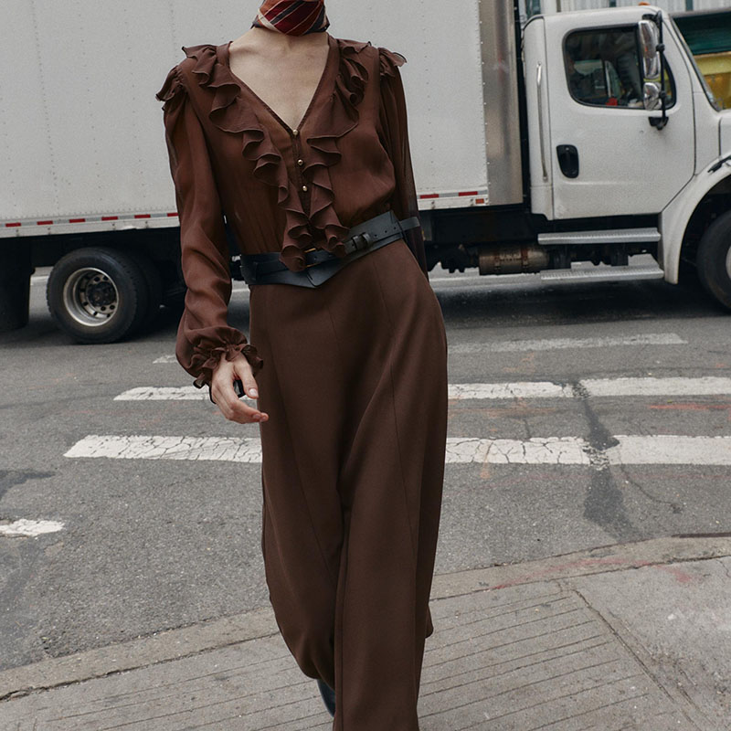 Elegant V-Neck Long Sleeve Mid - Ethnic Fashion Wear บทวิจารณ์และราคา
