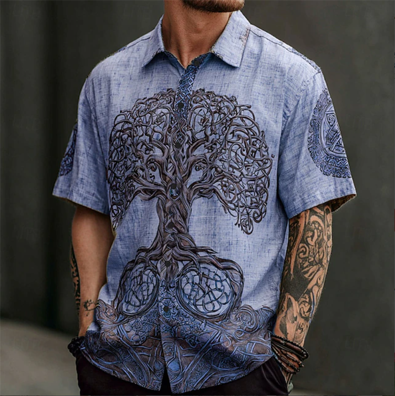 Vintage Men's Shirt Short Slee - Ethnic Fashion World บทวิจารณ์และราคา
