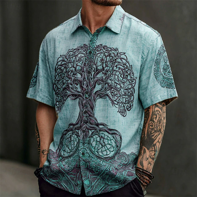 Vintage Men's Shirt Short Slee - Ethnic Fashion World บทวิจารณ์และราคา