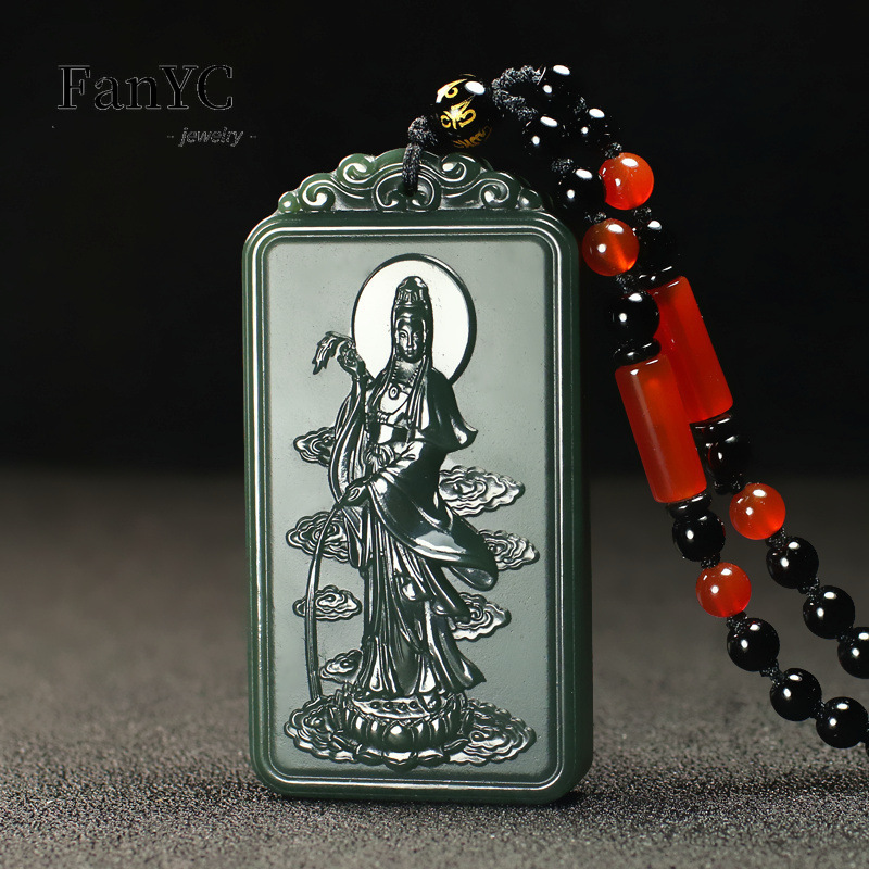Natural Hetian Jade Qingyu Gua - Ethnic Fashion Men บทวิจารณ์และราคา