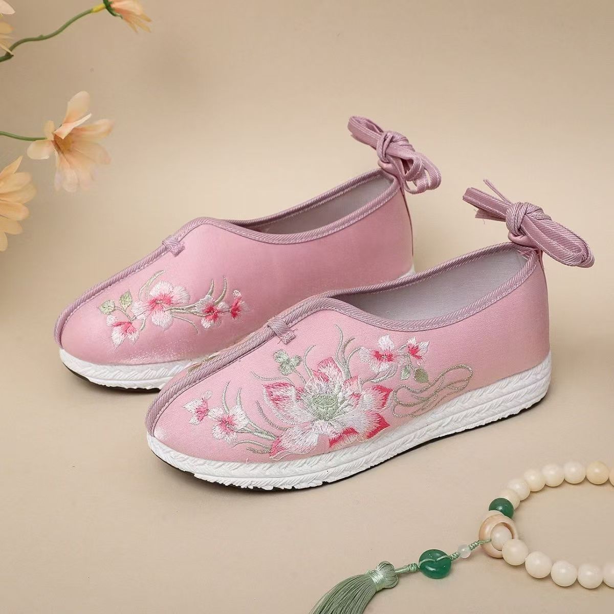 Woman Flat Sole Big Size Embro - Ethnic Style บทวิจารณ์และราคา
