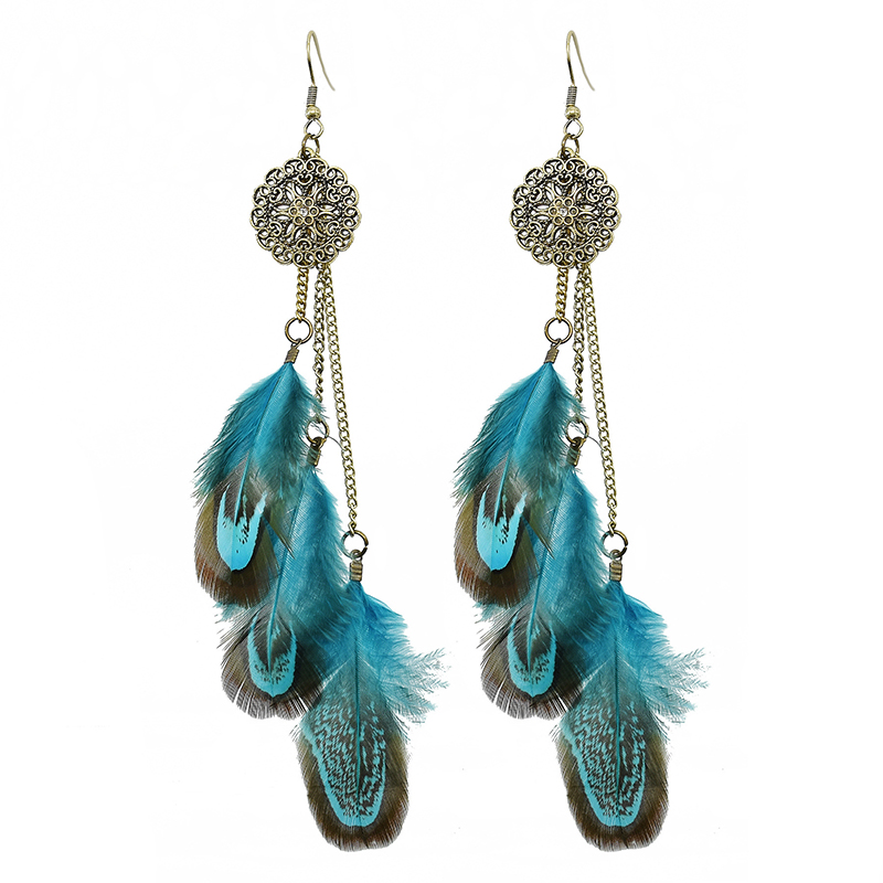 Bohemian Feather Earrings For  - Ethnic Indian Fashion บทวิจารณ์และราคา