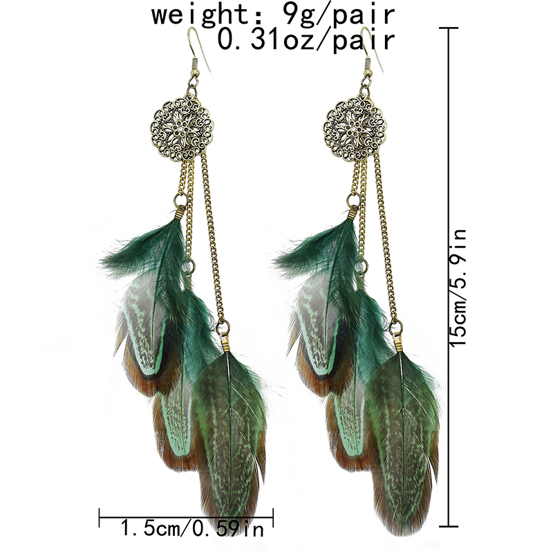 Bohemian Feather Earrings For  - Ethnic Indian Fashion บทวิจารณ์และราคา