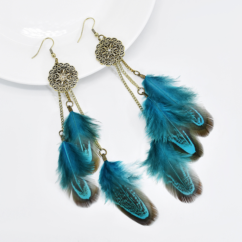 Bohemian Feather Earrings For  - Ethnic Indian Fashion บทวิจารณ์และราคา