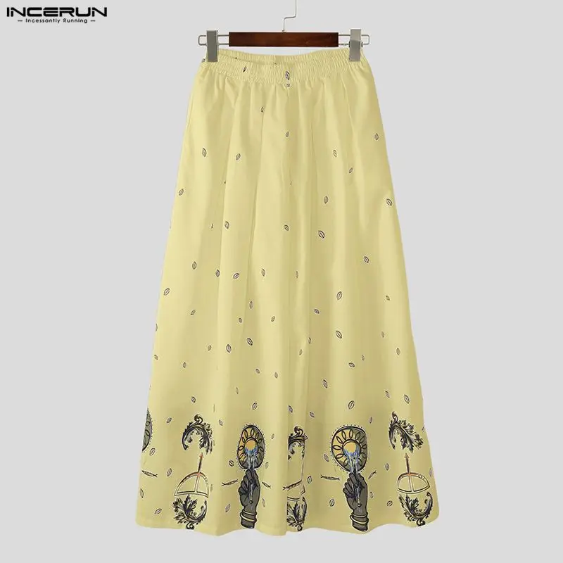 INCERUN Men Wide Leg Pants Pri - Ethnic Fashion Men บทวิจารณ์และราคา