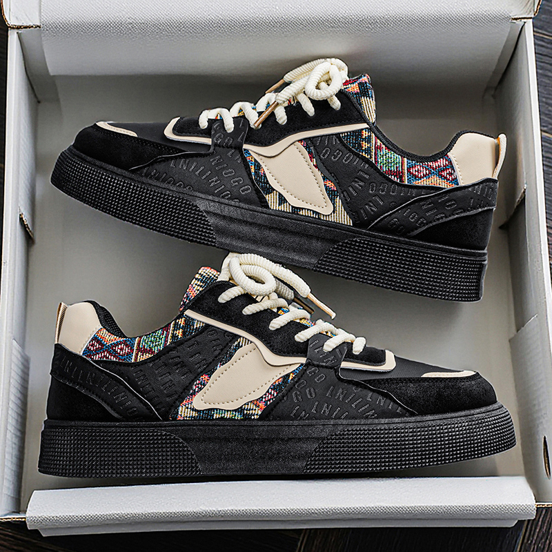 Men's Vintage Patchwork Platfo - Ethnic Fashion Men บทวิจารณ์และราคา