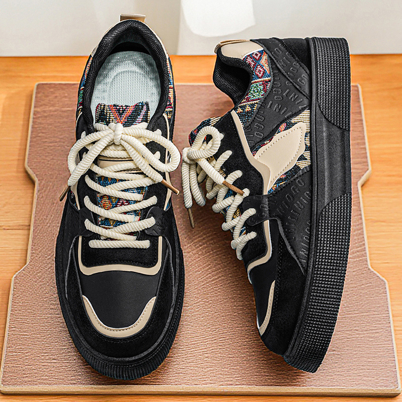 Men's Vintage Patchwork Platfo - Ethnic Fashion Men บทวิจารณ์และราคา