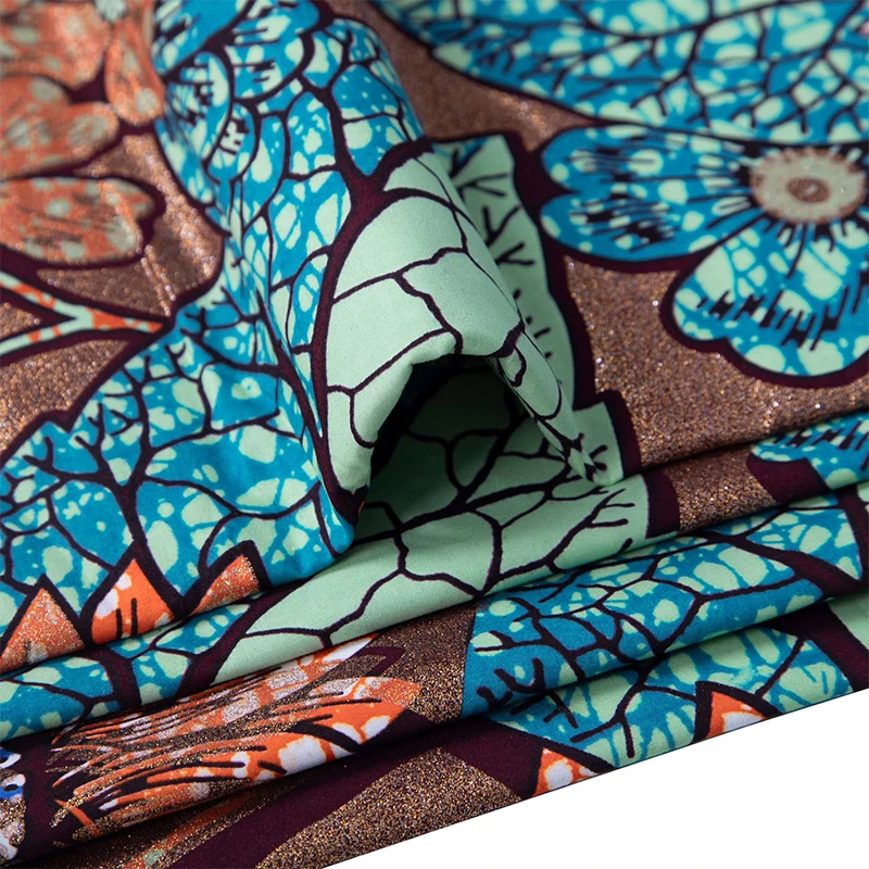 Cotton African Flash Gold Prin - African Ankara Print บทวิจารณ์และราคา