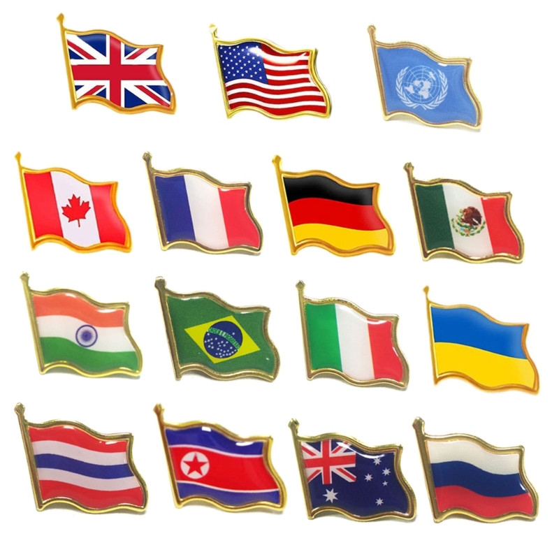 9pcs Country World Flags Brooc - Ethnic Fashion World บทวิจารณ์และราคา