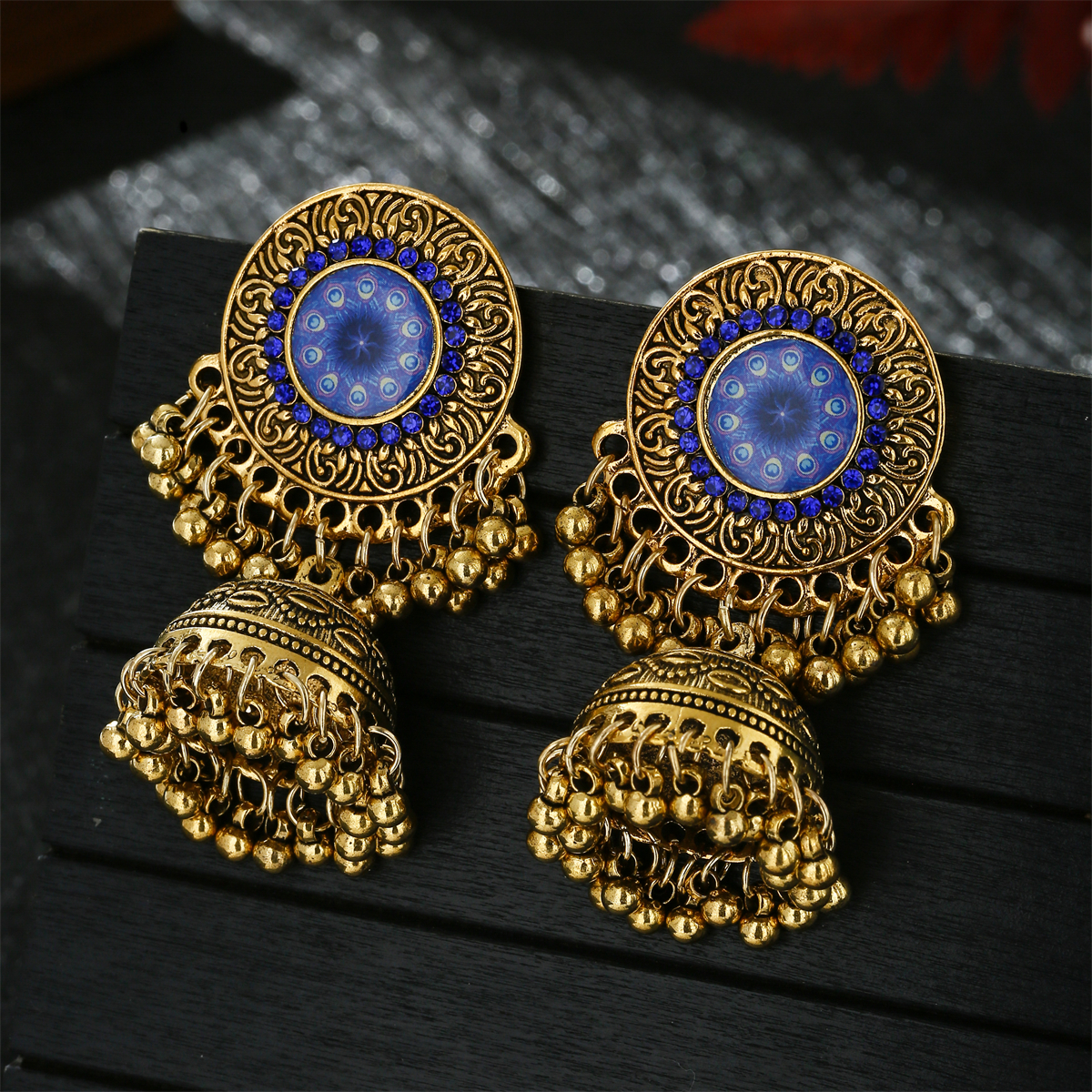Classic Ethnic Red Flower Jhum - Ethnic Indian Fashion บทวิจารณ์และราคา