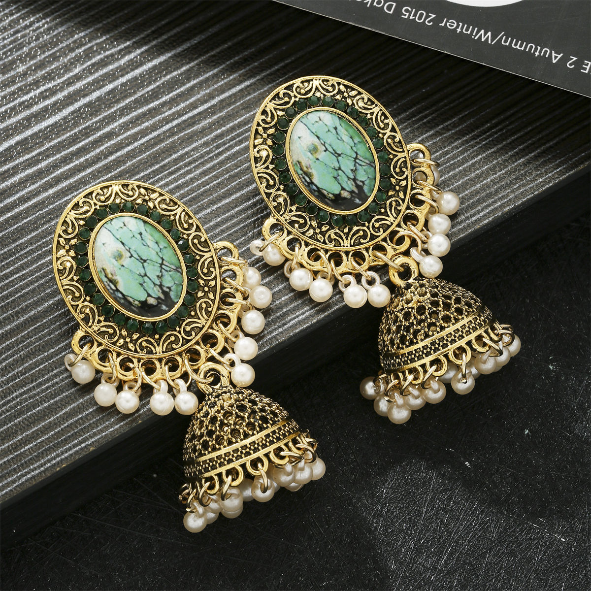 Classic Ethnic Red Flower Jhum - Ethnic Indian Fashion บทวิจารณ์และราคา