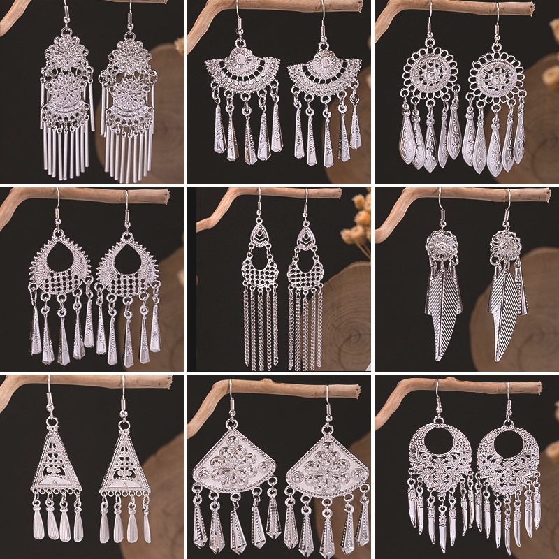 Vintage Ethnic Dangle Earings  - Ethnic Indian Fashion บทวิจารณ์และราคา