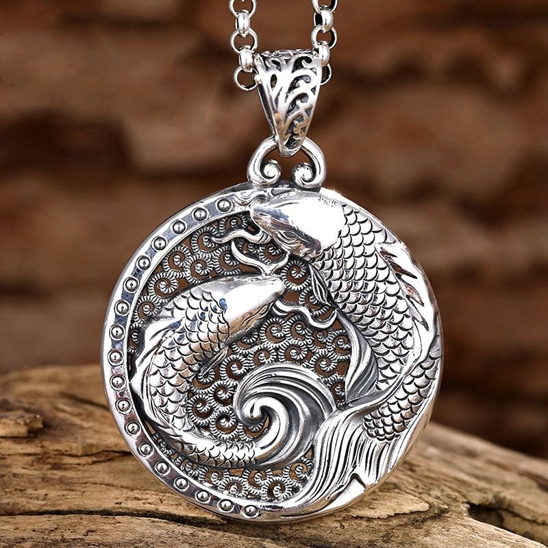 Retro Double Koi Luck Pure Sil - Ethnic Fashion World บทวิจารณ์และราคา