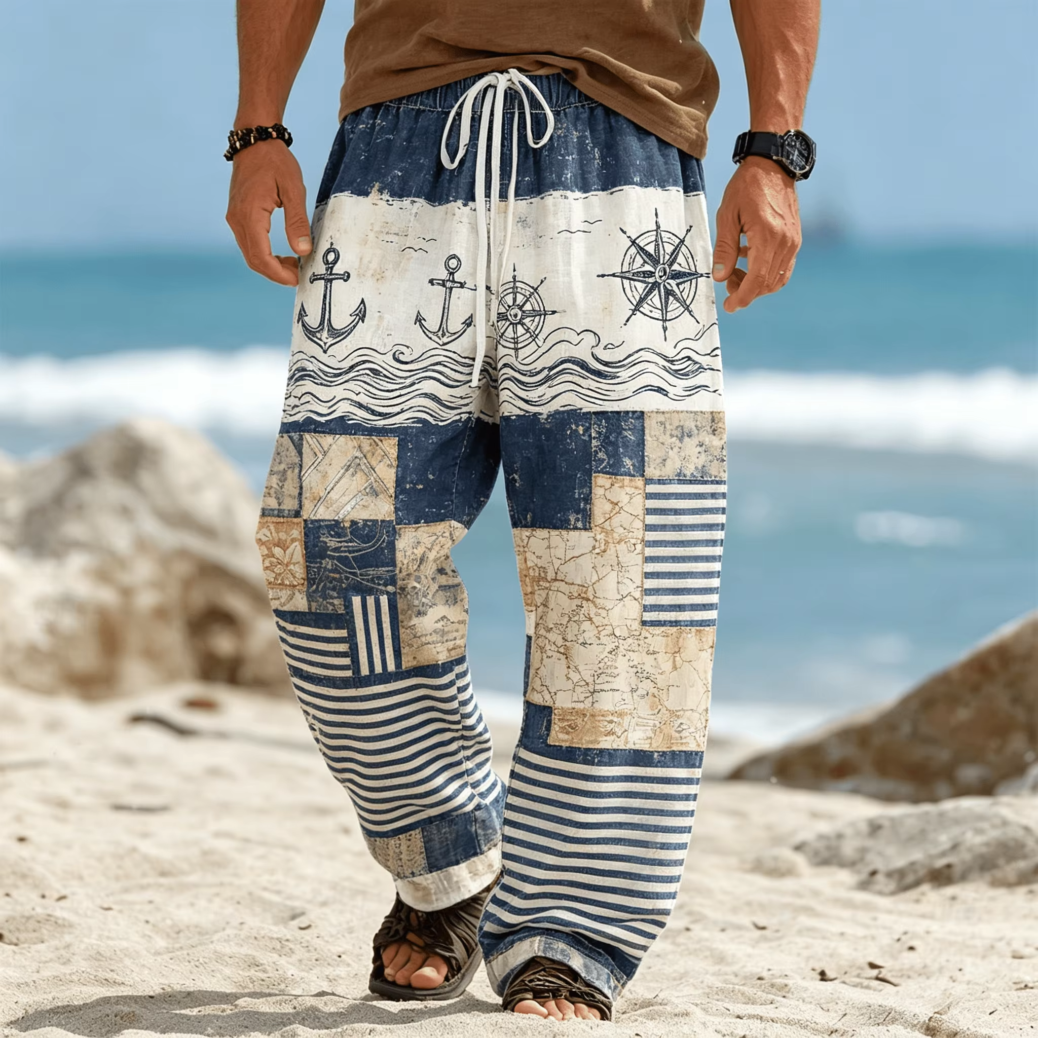 Summer Fashion New Bohemian Et - Ethnic Fashion Men บทวิจารณ์และราคา