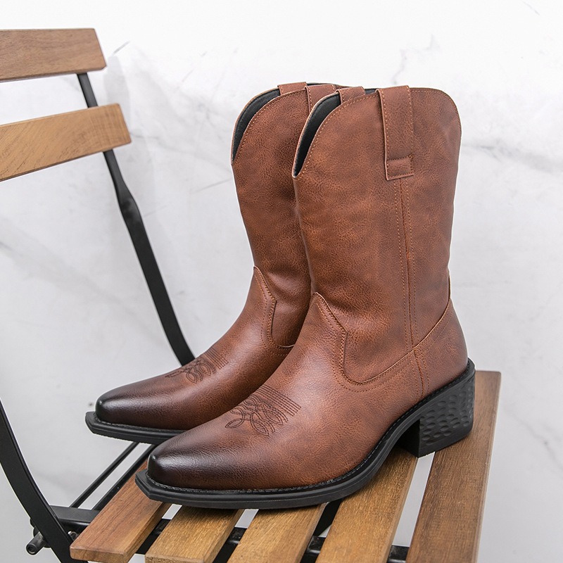 Men Boots Classic Embroidery W - Ethnic Fashion Men บทวิจารณ์และราคา