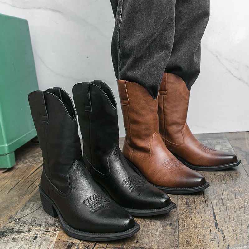 Men Boots Classic Embroidery W - Ethnic Fashion Men บทวิจารณ์และราคา