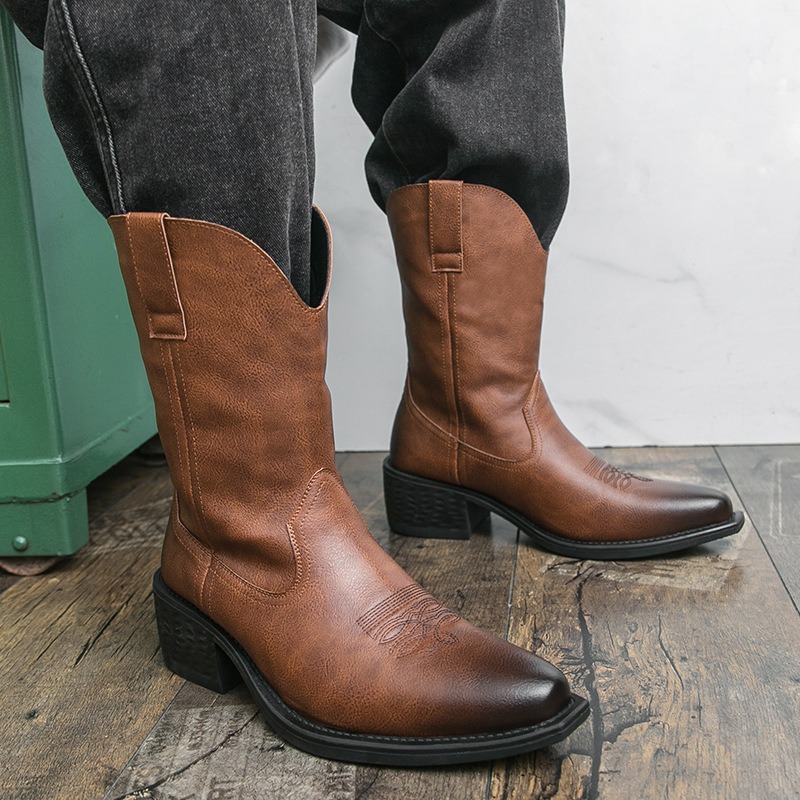 Men Boots Classic Embroidery W - Ethnic Fashion Men บทวิจารณ์และราคา