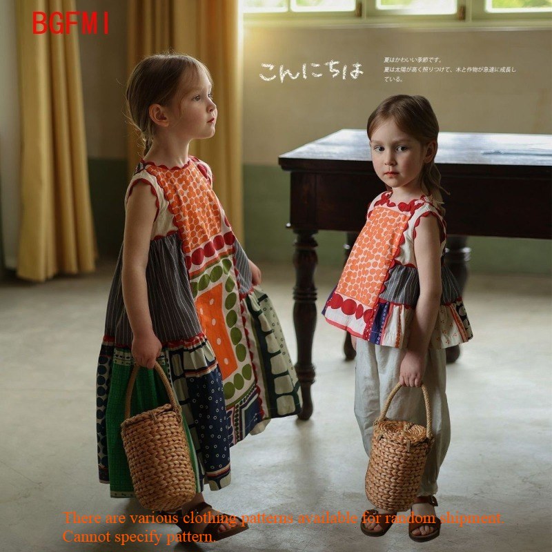Kids Girls' Retro Dress 1-10Y  - Kids Ethnic Fashion บทวิจารณ์และราคา