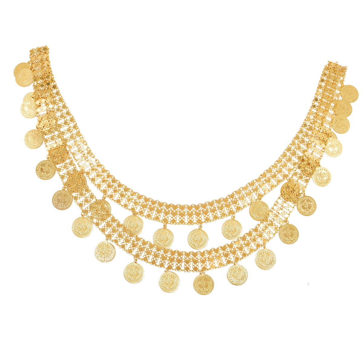 Gold Plated Simple Large Coins - Ethnic Indian Fashion บทวิจารณ์และราคา