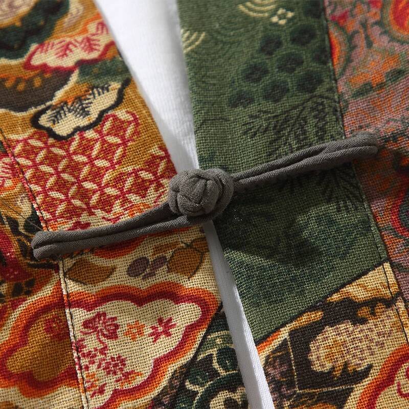Ethnic Style Print Yukata Men  - Ethnic Fashion Men บทวิจารณ์และราคา